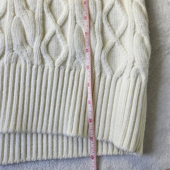 New Forever 21 Wool Blend Cable Knit Sweater Vest Cream Off White Large Preppy - Picture 11 of 12